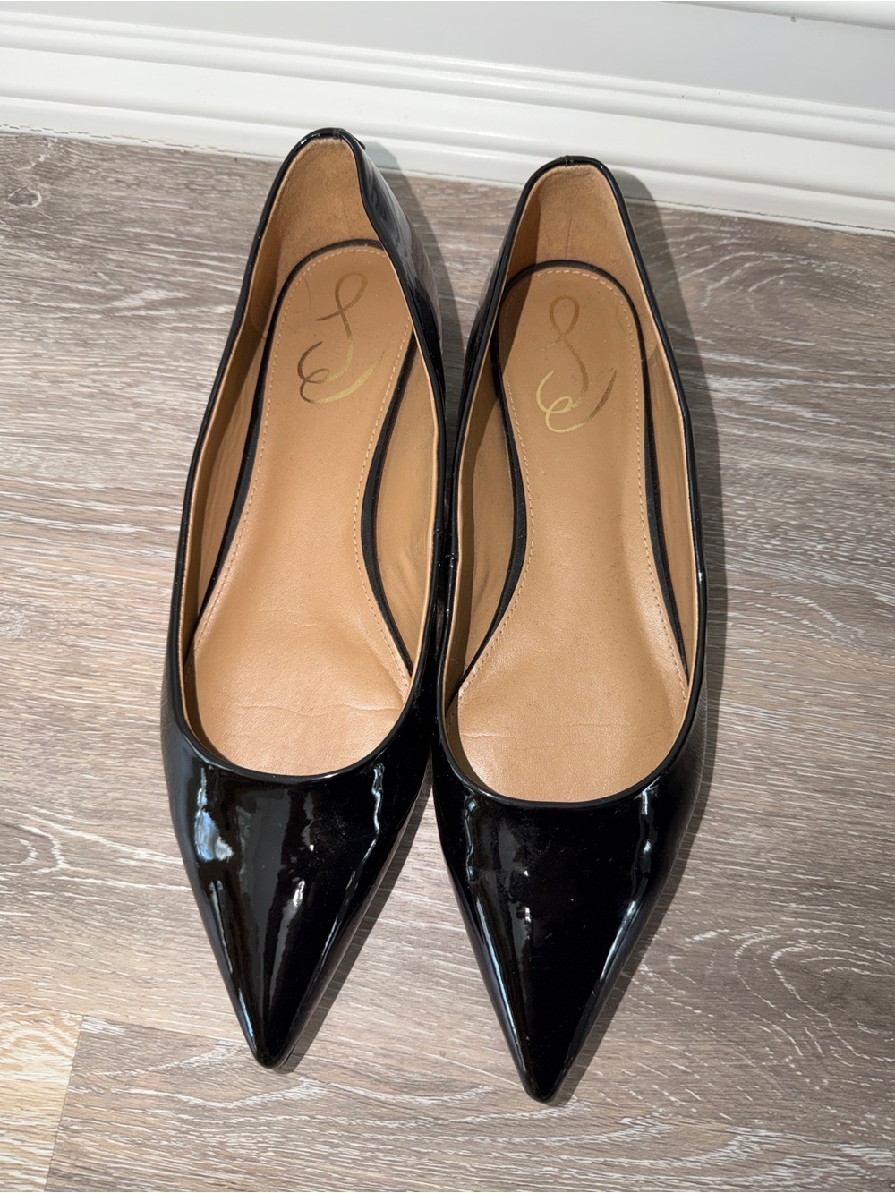 Sam Edelman Pointed Black Patent Flats